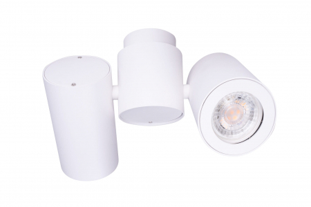Spot alb aplicat 2 surse de lumina ajustabile Margo 21x15 cm din metal, C0113 - Maxlight [3]