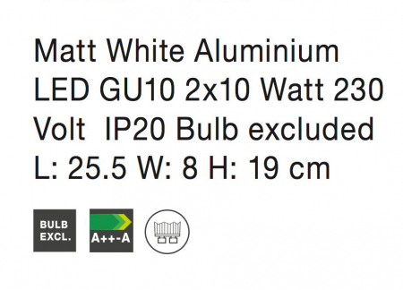 Plafoniera alba cu 2 spoturi LED Leila, din metal, 668002 - Novaluce [3]