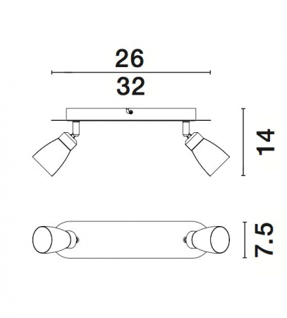 Plafoniera alba cu 2 spoturi LED Leila, din metal, 668002 - Novaluce [2]