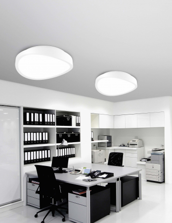 Plafoniera alba LED ondulata Balas Ø40/50/75 cm, fier si sticla, design modern, 61471602 - Novaluce [2]