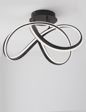 Plafoniera alba/neagra forma bucla Kanta 52x36 cm, iluminare LED dimabila, 9104712 - Novaluce [2]