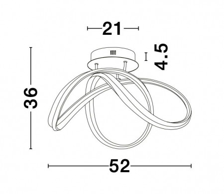Plafoniera alba/neagra forma bucla Kanta 52x36 cm, iluminare LED dimabila, 9104712 - Novaluce [6]