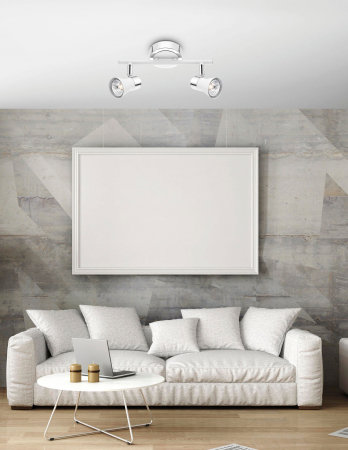 Plafoniera alba/nichel cu 2 spoturi LED Akila, 664002 - Novaluce [1]
