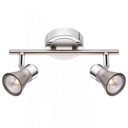 Promotii - Plafoniera alba/nichel cu 2 spoturi LED Akila, 663002 - Novaluce