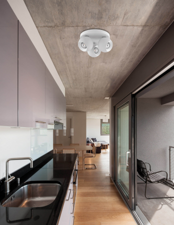 Plafoniera alba rotunda 3 spoturi LED Conni, din metal, 665002 - Novaluce [1]