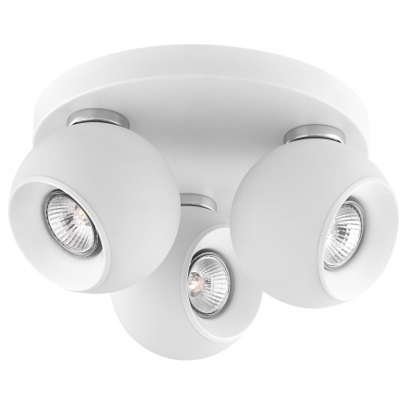 Plafoniere LED - Plafoniera alba rotunda 3 spoturi LED Conni, din metal, 665002 - Novaluce