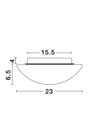 Plafoniera alba rotunda Meto diverse diametre, abajur de sticla, baza metal, 832401 - Novaluce [4]