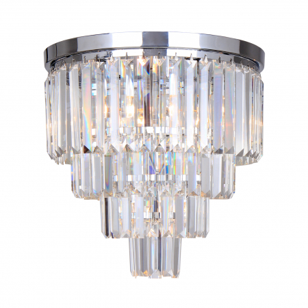 Plafoniere LED - Plafoniera rotunda crom cu cristale AMEDEO Ø40 cm stil glam, 003064-009233 - Zumaline