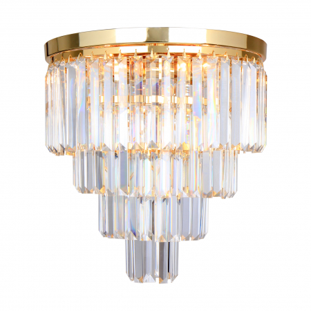 Plafoniere LED - Plafoniera rotunda aurie cu cristale AMEDEO Ø40 cm stil glam, 003064-009234 - Zumaline