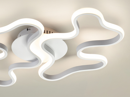 Plafoniera/aplica LED premium alba Twin din metal, design modern, 723714 - Schuller [3]