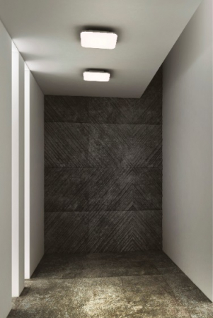 Plafoniera argintie patrata cu iluminare LED Agna 45x45x8,5 cm metal/acril, C0138 - Maxlight [2]