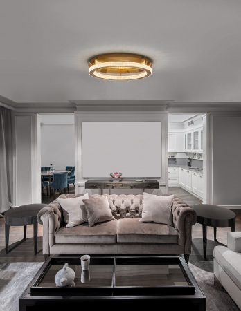 Plafoniera aurie Aliz Ø40/60 cm cu cristale, LED dimabil, design lux, 9285420 - Novaluce [9]