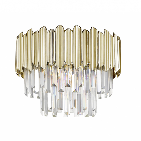 Plafoniere LED - Plafoniera aurie cu cristale GLADIUS Ø41 cm, design glam, 003064-020105 - Zumaline