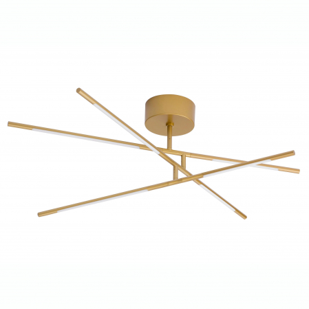 Plafoniere LED - Plafoniera aurie/neagra dimabila Rocco 84 cm cu abajur tip bete, iluminare LED, design modern, 9180762 - Novaluce