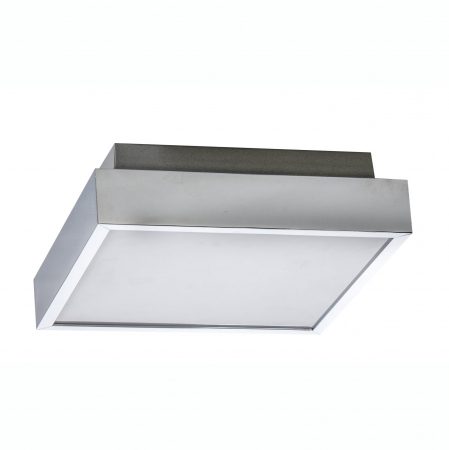 Plafoniere LED - Plafoniera baie LED patrata Maximia 25/30 cm, suport metalic crom, IP44 rezstenta la apa, AZ 2072 - Azzardo