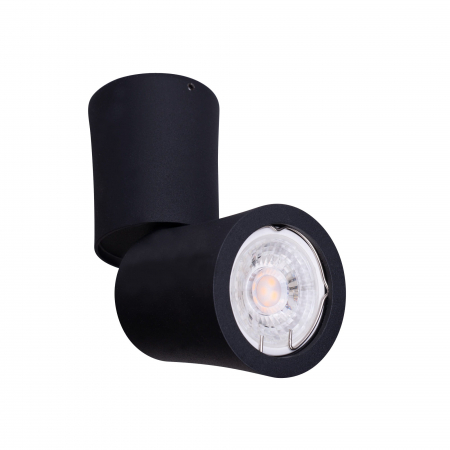 Spot negru cilindric aplicat ajustabil Raan Ø 6,5 cm din metal, C0157 - Maxlight [1]
