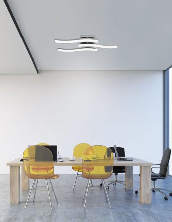 Plafoniera crom LED 3 elemente ondulate Enora 51 cm, design modern, 81002001 - Novaluce [2]