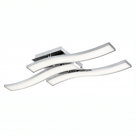 Plafoniere LED - Plafoniera crom LED 3 elemente ondulate Enora 51 cm, design modern, 81002001 - Novaluce