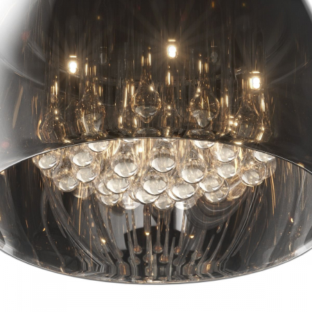 Plafoniera rotunda sticla fumurie CRYSTAL Ø40 cm cu cristale, design glam, 003064-001000 - Zumaline [2]