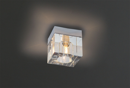 Spot tavan cub Luce 9x9 cm metal/sticla, design modern, C0028 - Maxlight [1]