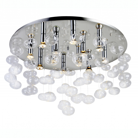 Plafoniera de lux Aqua, metal auriu/crom/sticla transperanta, elemente in forma de bule, design modern, AZ 2572 - Azzardo [8]