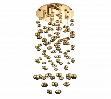 Plafoniera de lux Aqua XL, auriu/crom/transparent, lemente metal/sticla, design modern in forma de bule, AZ 2573 - Azzardo [1]