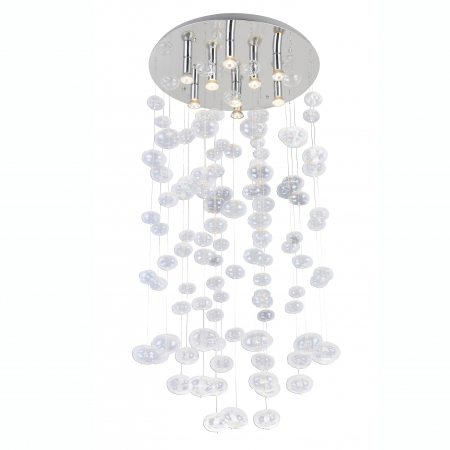Plafoniera de lux Aqua XL, auriu/crom/transparent, lemente metal/sticla, design modern in forma de bule, AZ 2573 - Azzardo [0]