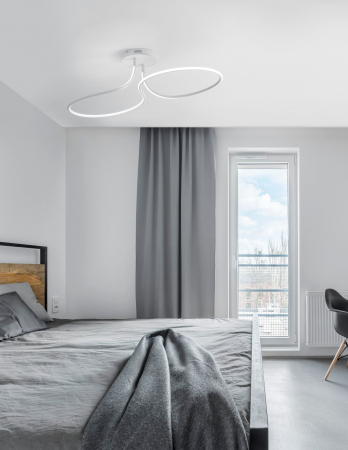 Plafoniera de lux aurie/crom/alba Stina 100 cm, LED dimabil, design modern, 9357087 - Novaluce [6]