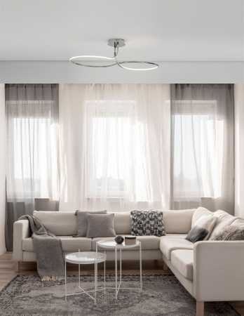 Plafoniera de lux aurie/crom/alba Stina 100 cm, LED dimabil, design modern, 9357087 - Novaluce [23]
