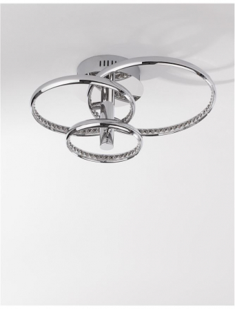 Plafoniera de lux crom Avone, cu 3 inele ajustabile cu LED dimabil, Ø 45 cm, 9349061 - Novaluce [2]