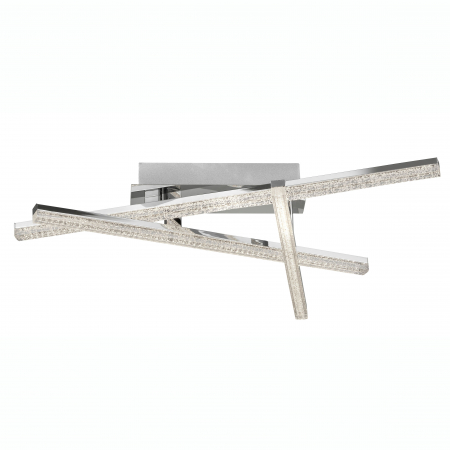 Plafoniere LED - Plafoniera de lux crom Gisselle 61 cm, iluminare LED 3 piese liniare, 81006001 - Novaluce