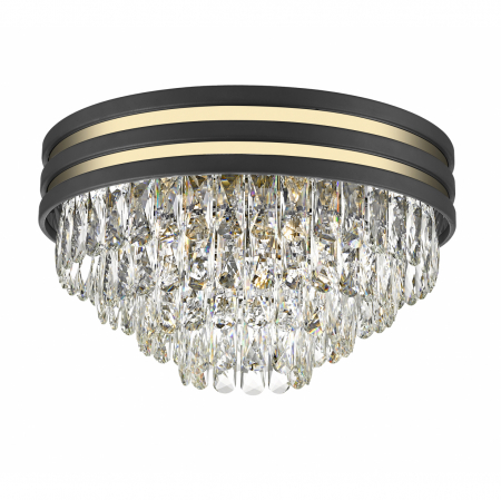 Promotii - Plafoniera de lux negru/auriu cu cristale NAICA Ø46 cm stil modern glam, 003064-020086 - Zumaline