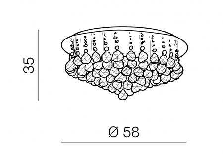 Plafoniera de lux rotunda cu cristale Antoine, aurie/crom, diverse dimensiuni, AZ 3083 - Azzardo [9]