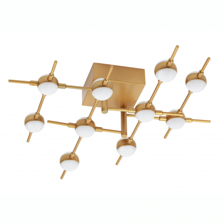 Plafoniere LED - Plafoniera dimabila aurie moderna Molecule 61 cm 10 becuri, iluminare LED, 9180610 - Novaluce