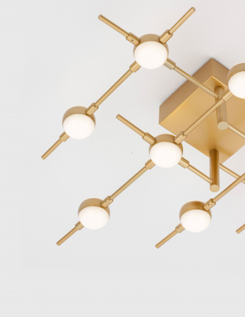 Plafoniera dimabila aurie moderna Molecule 61 cm 10 becuri, iluminare LED, 9180610 - Novaluce [2]