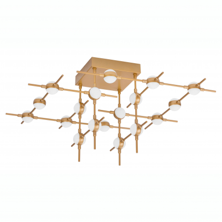 Promotii - Plafoniera dimabila aurie moderna Molecule 75 cm 18 becuri, iluminare LED, 9180618 - Novaluce