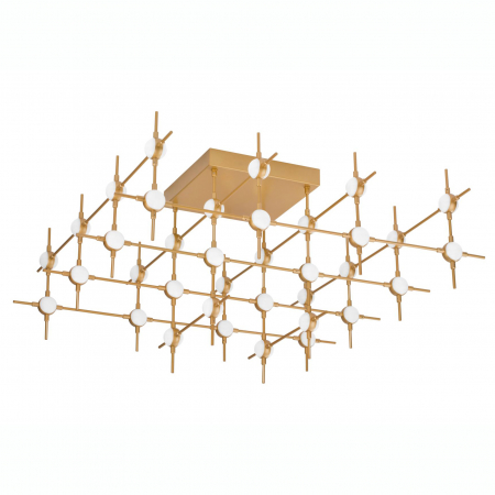 Promotii - Plafoniera dimabila aurie moderna Molecule 75 cm 36 becuri, iluminare LED, 9180636 - Novaluce