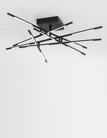 Plafoniera dimabila aurie/neagra cu bete rotative Rocco 94,5 cm, iluminare LED, 9180714 - Novaluce [2]