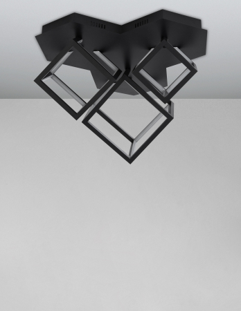 Plafoniera dimabila LED aurie/neagra Gerho 64x41 cm abajur forma 3 cuburi, design minimalist, 9818242 - Novaluce [9]