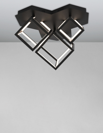 Plafoniera dimabila LED aurie/neagra Gerho 64x41 cm abajur forma 3 cuburi, design minimalist, 9818242 - Novaluce [6]