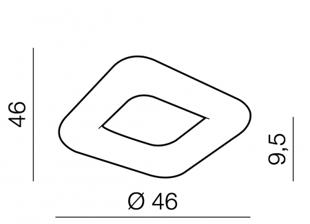 Plafoniera dimabila LED patrata alba Glasco Square, divserse dimensiuni, acril/metal crom, AZ 2665 - Azzardo [1]