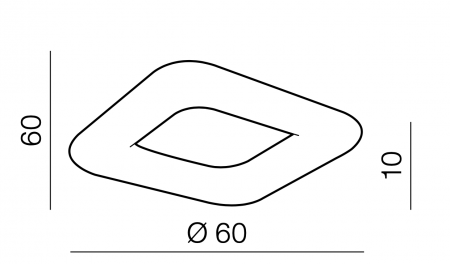 Plafoniera dimabila LED patrata alba Glasco Square, divserse dimensiuni, acril/metal crom, AZ 2665 - Azzardo [2]
