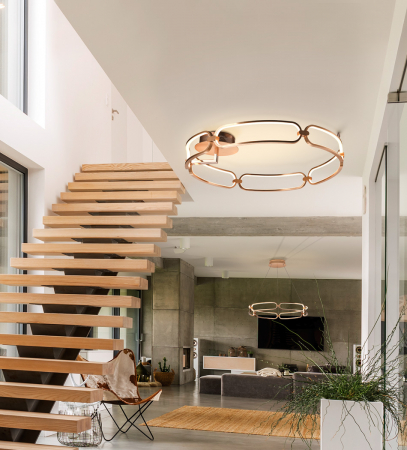 Plafoniera LED rotunda lux aur roz Githa Ø 80 cm, metal, 786508 - Schuller [2]