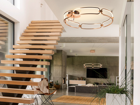 Plafoniera LED rotunda lux aur roz Githa Ø 80 cm, metal, 786508 - Schuller [3]