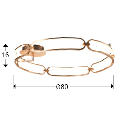 Plafoniera LED rotunda lux aur roz Githa Ø 80 cm, metal, 786508 - Schuller [1]