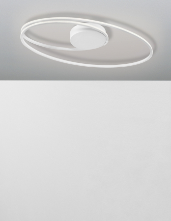 Plafoniera eleganta alba/crom/neagra Jorun 60 cm, iluminare LED, forma ovala, 9500710 - Novaluce [18]