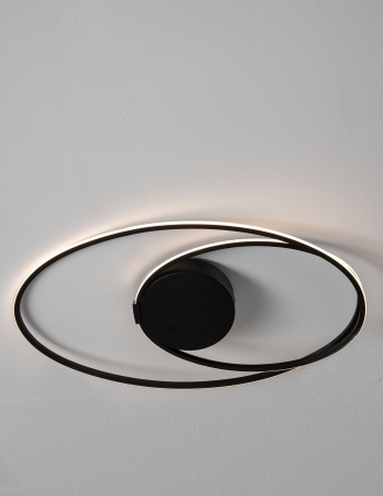 Plafoniera eleganta alba/crom/neagra Jorun 60 cm, iluminare LED, forma ovala, 9500710 - Novaluce [3]