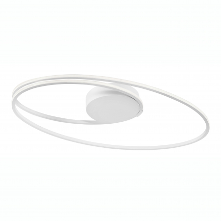 Promotii - Plafoniera eleganta alba/crom/neagra Jorun 60 cm, iluminare LED, forma ovala, 8101204 - Novaluce