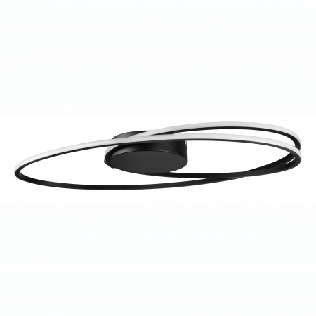 Plafoniera eleganta alba/crom/neagra Jorun 60 cm, iluminare LED, forma ovala, 9500710 - Novaluce [0]