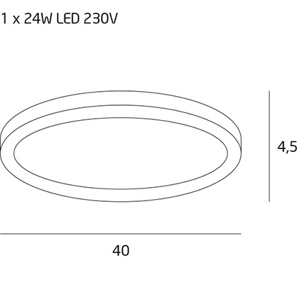 Plafoniera eleganta rotunda iluminare LED Claudi Ø 40 cm metal/sticla, 2875 - Maxlight [1]
